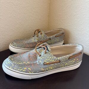 Sperry Bahama Fish Circle Boat Shoes| Multi Color| Women's Size 9.5M